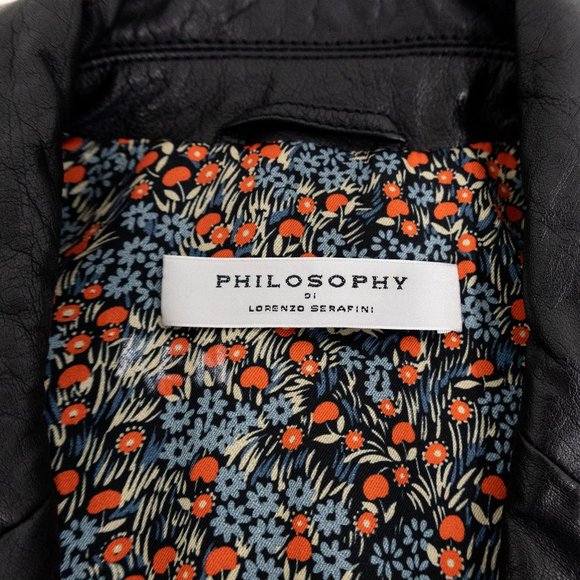 Philosophy Di Lorenzo Serafini black fringe buffalo leather jacket - Picture 8 of 16